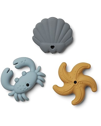 Liewood Set di 3 Massaggiagengive Mini Tonk - Blu - 100% silicone Massaggiagengive