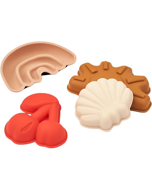 Liewood Set Formine da Spiaggia Gill - Ciliegie - Apple Blossom - 4 Pezzi Giochi da Spiaggia