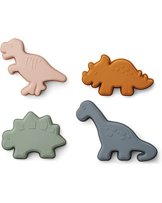 Liewood Set Formine da Spiaggia Gill - Dinosauri - Sabbia - 4 Pezzi Giochi da Spiaggia