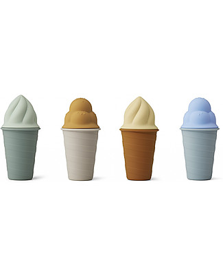Liewood Set Giochi in Silicone a Forma di Gelato - Celeste Multi Mix Giochi da Spiaggia