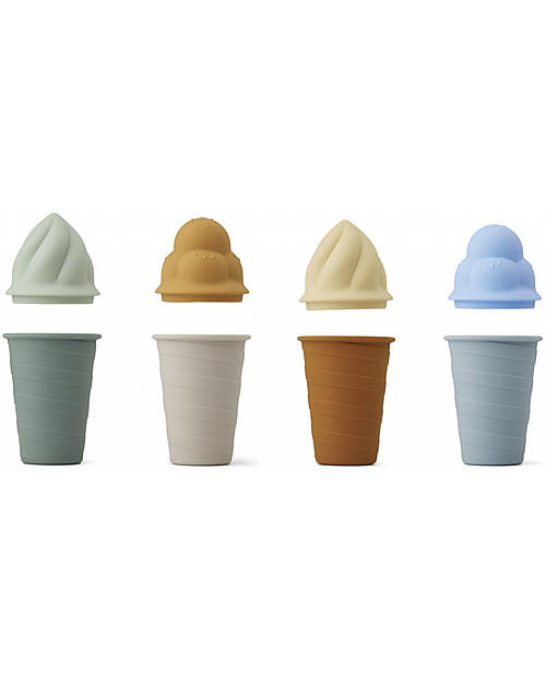Liewood Set Giochi in Silicone a Forma di Gelato - Celeste Multi Mix Giochi da Spiaggia