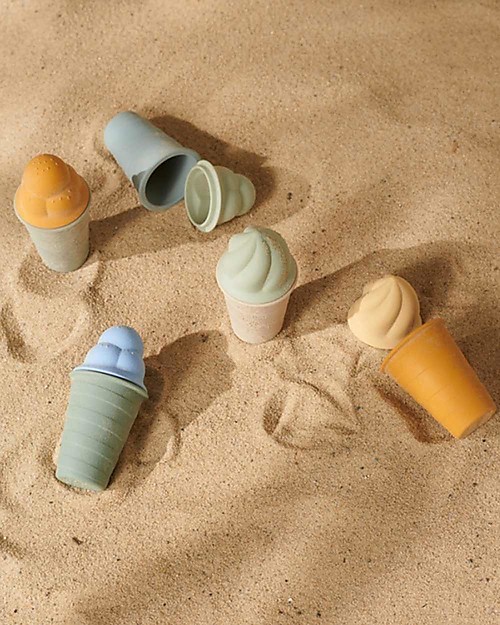 Liewood Set Giochi in Silicone a Forma di Gelato - Celeste Multi Mix Giochi da Spiaggia