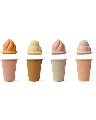 Liewood Set Giochi in Silicone a Forma di Gelato - Jojoba Multi Mix - 4 Pezzi Giochi da Spiaggia