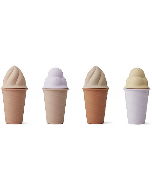 Liewood Set Giochi in Silicone a Forma di Gelato - Rosa Multi Mix Giochi da Spiaggia