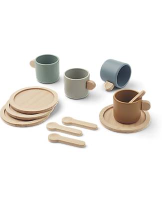Liewood Set Gioco in Legno Servizio da Tavola Callum - Blu Multi Mix Cibo Giocattolo