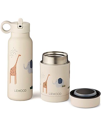 Liewood Set Marlow - Borraccia Termica + Contenitore Termico Cibo - Safari/Sabbia Borracce Termiche