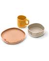 Liewood Set Pappa 3 Pezzi Kine - Tuscany Rose Mix - 100% Silicone Set Pappa