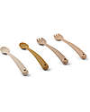Liewood Set Posate Shea in Silicone - Rosa Mix - 2 Forchette e 2 Cucchiai Posate