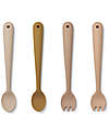 Liewood Set Posate Shea in Silicone - Rosa Mix - 2 Forchette e 2 Cucchiai Posate