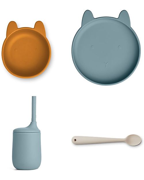 Liewood Set Pranzo Coniglietto Cathy - Whale blue multi mix Set Pappa
