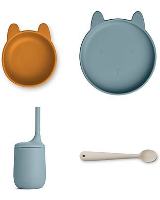 Liewood Set Pranzo Coniglietto Cathy - Whale blue multi mix Set Pappa