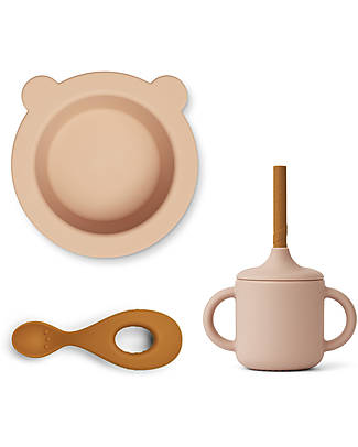 Liewood Set Pranzo Kali - 3 Pezzi - Rosa - 100% Silicone Set Pappa