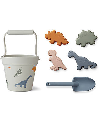 Liewood Set Spiaggia Dante - Dino Mix - Secchiello+Paletta+Formine Accessori per Capelli
