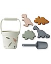 Liewood Set Spiaggia Dante - Dino Mix - Secchiello+Paletta+Formine Giochi da Spiaggia