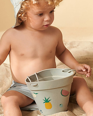 Liewood Set Spiaggia Dante - Frutta Blu Multi Mix - Secchiello+Paletta+Formine Giochi Da Spiaggia_