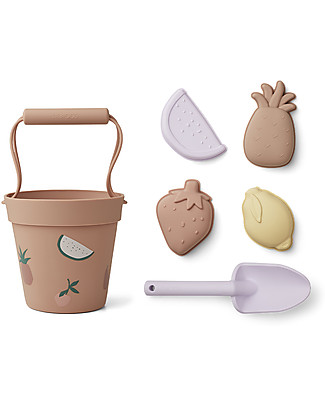 Liewood Set Spiaggia Dante - Frutta Tuscany Multi Mix - Secchiello+Paletta+Formine Giochi Da Spiaggia_