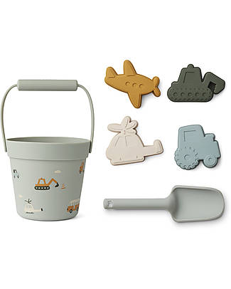 Liewood Set Spiaggia Dante - Veicoli - Blu multicolor - Secchiello+Paletta+Formine Accessori per Capelli