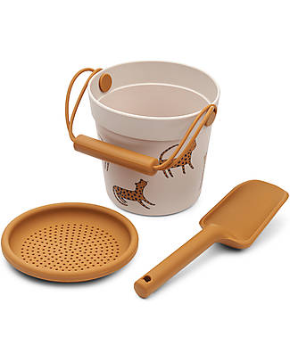 Liewood Set Spiaggia Elmo - 100% Silicone - Leopard Sabbia Giochi da Spiaggia