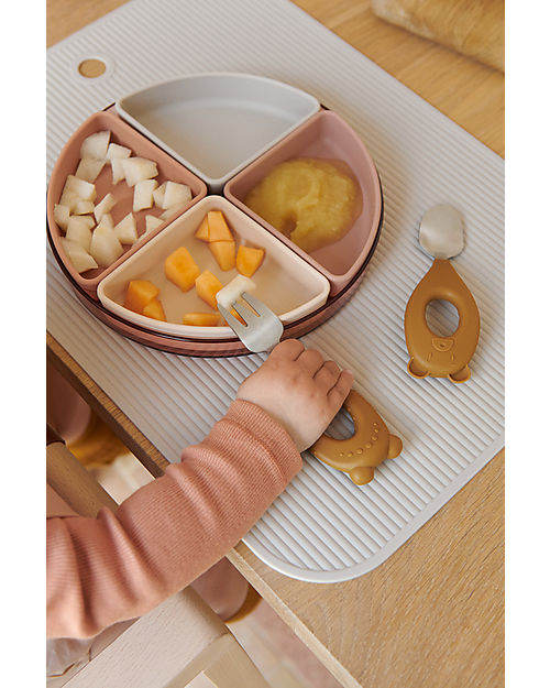 Liewood Set Stoviglie con Divisori Shawn - Pale Tuscany - Silicone e Tritan Piatti e Scodelle