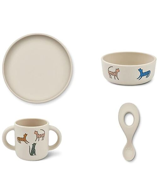 Liewood Set Stoviglie Vivi - Leopardi - Multi Mix - 100% Silicone Set Pappa