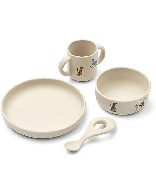 Liewood Set Stoviglie Vivi - Leopardi - Multi Mix - 100% Silicone Set Pappa