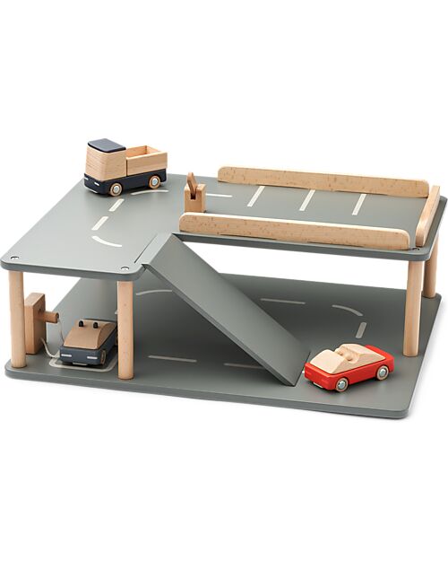 Liewood Set Village Road - Rosso Multi Mix - Legno di Faggio - 11 Pezzi Macchine e Trenini  in Legno