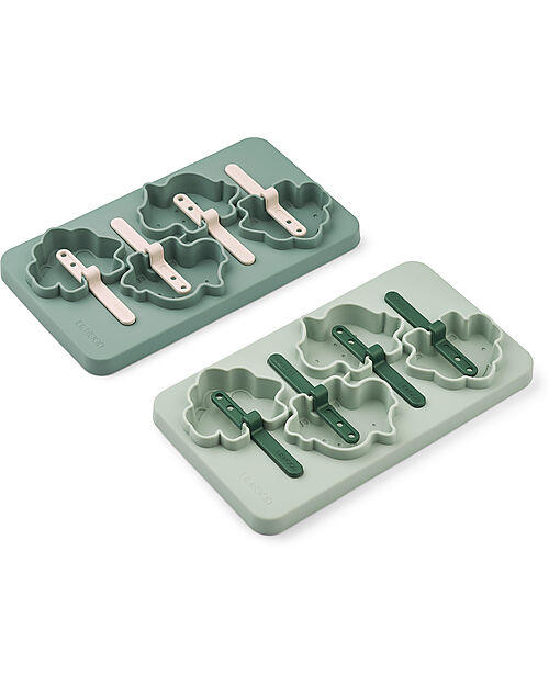 Liewood Stampi in Silicone per Gelato - Manfred - Dino Verde Menta Accessori Cucina