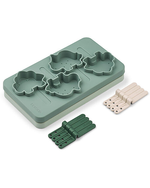 Liewood Stampi in Silicone per Gelato - Manfred - Dino Verde Menta Accessori Cucina