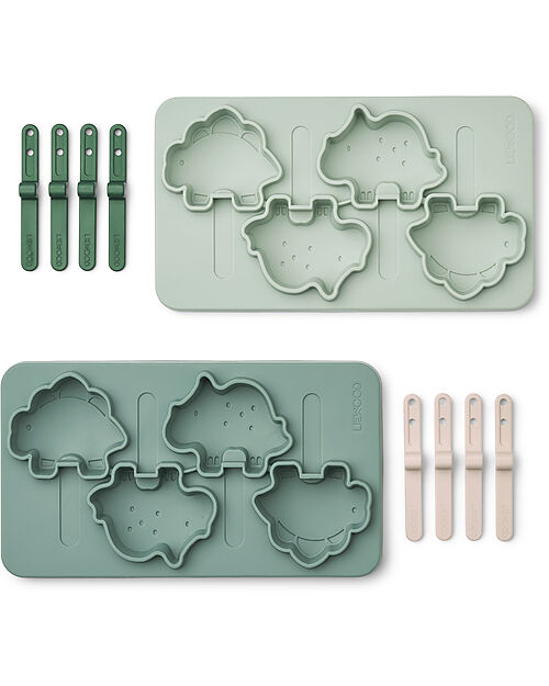 Liewood Stampi in Silicone per Gelato - Manfred - Dino Verde Menta Accessori Cucina