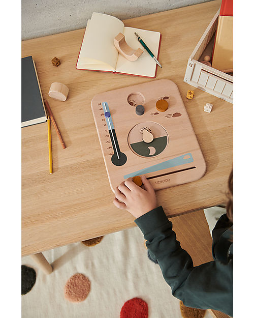 Liewood Stazione Meteo Piet - da Appendere al Muro - Eden Multi mix - in Legno di Faggio Attrezzi in Legno