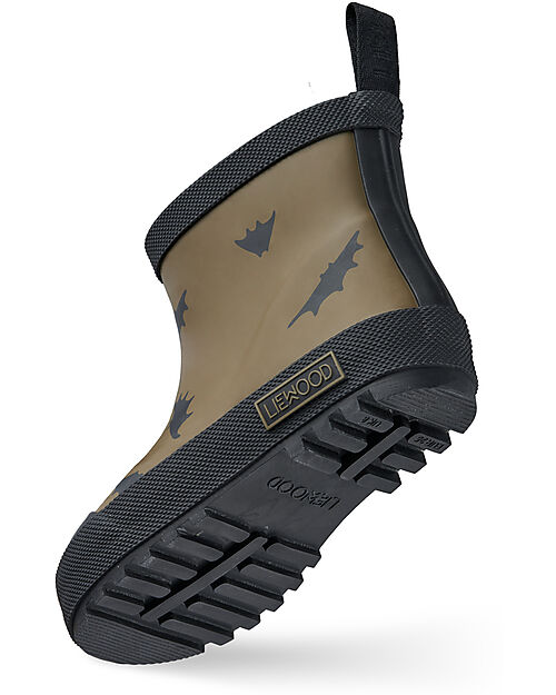 Liewood Stivaletti Pioggia Termici Jesse - Pipistrelli/Khaki - Gomma Naturale Foderata in Pelliccia Ecologica Stivali Pioggia