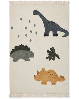 Liewood Tappeto Bent - Dino Multi Mix - 120 x 80 cm - 90% Lana Neozelandese 10% Cotone Tappeti_