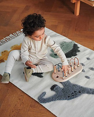 Liewood Tappeto Bent - Dino Multi Mix - 120 x 80 cm - 90% Lana Neozelandese 10% Cotone Tappeti_
