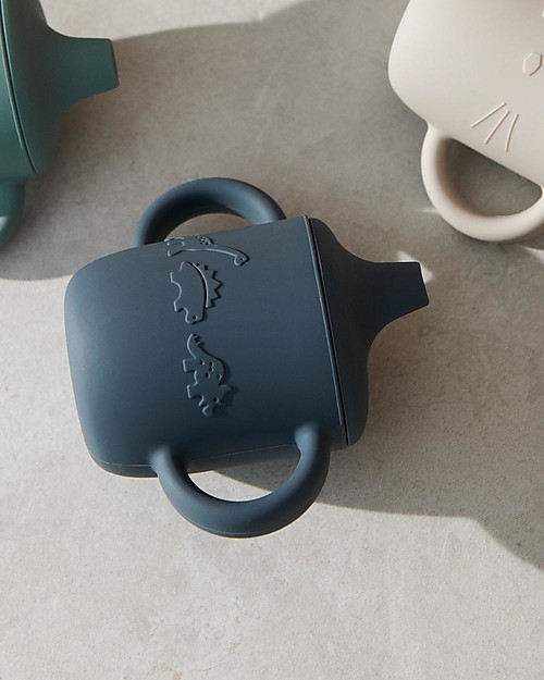 Liewood Tazza Sippy con Beccuccio e Manici Neil Cup - Dino Whale Blue - 150 ml Tazze