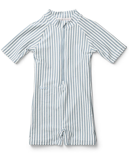 Liewood Tutina da Bagno Max Increspato - Righe Blu Mare/Bianco - UV 50+ Costumi Interi