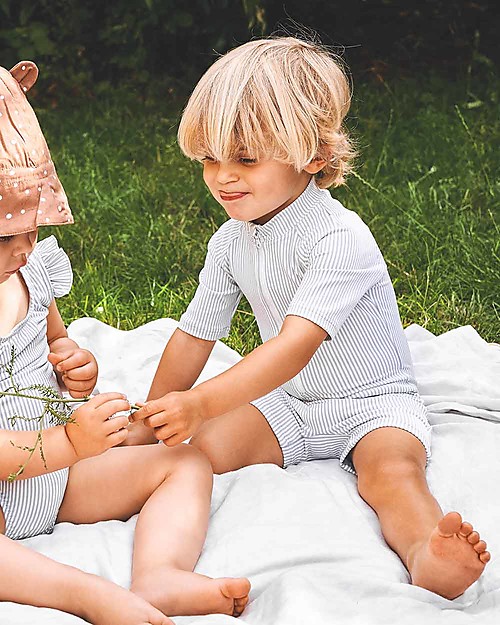 Liewood Tutina da Bagno Max Increspato - Righe Blu Mare/Bianco - UV 50+ Costumi Interi