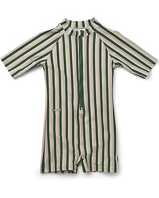 Liewood Tutina da Bagno Max - Righe Verde e Sabbia - UV 50+ Costumi Interi