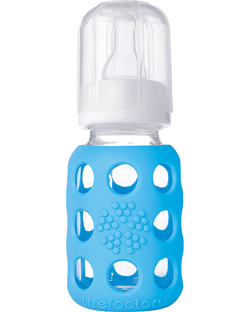Lifefactory Biberon in Vetro e Silicone 120ml - Azzurro Cielo Accessori Biberon