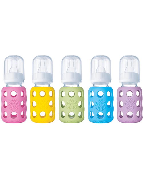 Lifefactory Biberon in Vetro e Silicone 120ml - Lilac Accessori Biberon