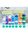 Lifefactory Borraccia in Vetro e Silicone con Cannuccia 475ml - Blu Mare Accessori Borracce