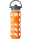 Lifefactory Borraccia in Vetro e Silicone con Cannuccia 650ml - Arancio Accessori Borracce