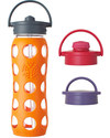 Lifefactory Borraccia in Vetro e Silicone con Cannuccia 650ml - Arancio Accessori Borracce