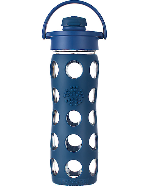 Lifefactory Bottiglia in Vetro e Silicone con Tappo Ermetico 250ml - Viola  unisex (bambini)