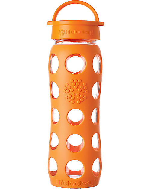 Lifefactory Borraccia in Vetro e Silicone con Tappo Ermetico 650ml - Arancione Accessori Borracce