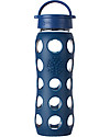 Lifefactory Borraccia in Vetro e Silicone con Tappo Ermetico 650ml - Blu Notte Accessori Borracce