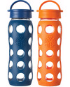 Lifefactory Borraccia in Vetro e Silicone con Tappo Ermetico 650ml - Blu  Notte unisex (bambini)