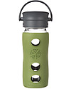 Lifefactory Borraccia Termica da Viaggio in Vetro con Guaina Esterna Isolante - 350 ml - Salvia Accessori Borracce