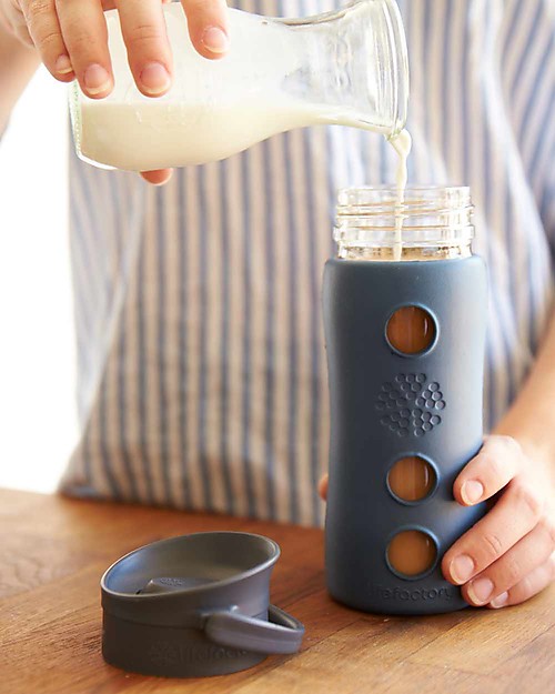 Lifefactory Borraccia Termica da Viaggio in Vetro con Guaina Esterna Isolante - 350 ml - Salvia Accessori Borracce