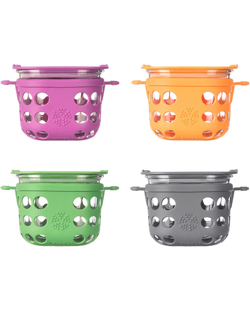 Lifefactory Contenitore Cibo di Vetro 475ml − Grafite Contenitori per Alimenti