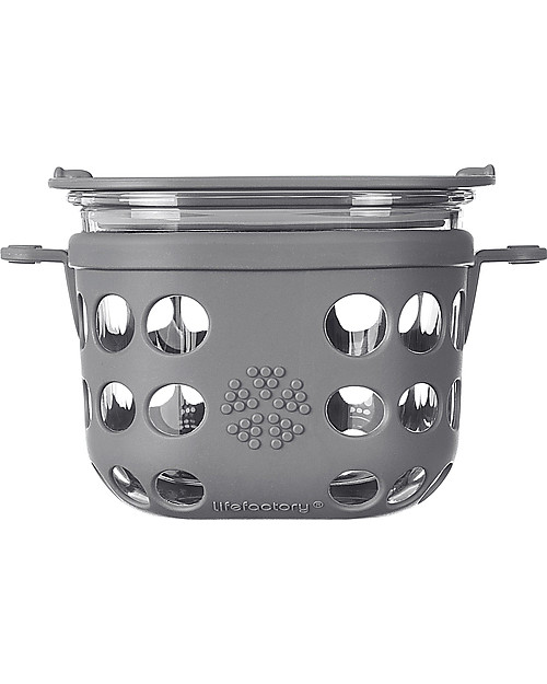 Lifefactory Contenitore Cibo di Vetro 475ml − Grafite Contenitori per Alimenti